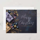 Festliche und elegante Weihnachtskarte Postkarte (Vorne/Hinten)