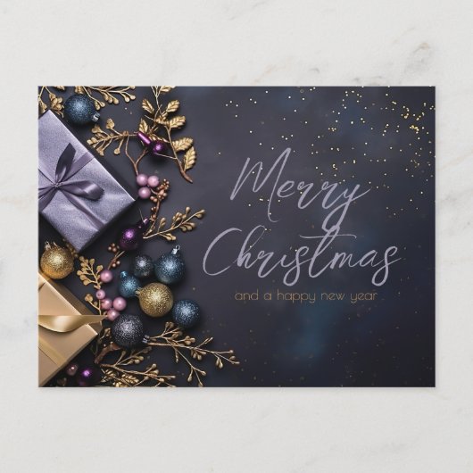 Festliche und elegante Weihnachtskarte Postkarte (Vorderseite)