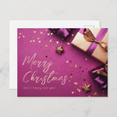 Festliche und elegante Weihnachtskarte Postkarte (Vorne/Hinten)