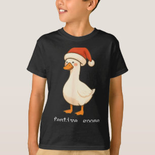 Festliche und fröhliche Gans Weihnachtsmann Hut Xm T-Shirt