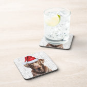 Festliche und Niedliche Schokolade Labrador Weihna Getränkeuntersetzer (Rechte Seite)