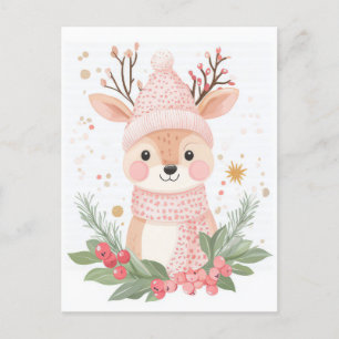 Festliche und niedliche Weihnachtsgrüße Postkarte