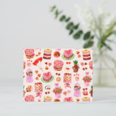 Festliche Valentinstag Süßigkeiten, Kuchen und Des Postkarte (Stehend Vorderseite)
