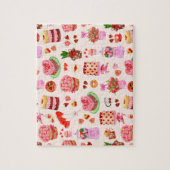 Festliche Valentinstag Süßigkeiten, Kuchen und Des Puzzle (Vertikal)