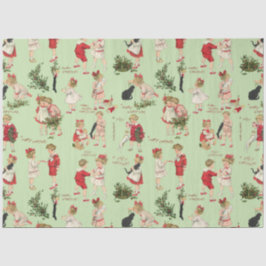 Festliche Vintage Kinder & Weihnachtsgrüße Seidenpapier