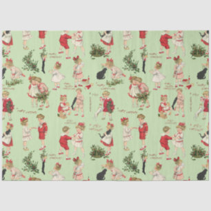 Festliche Vintage Kinder & Weihnachtsgrüße Seidenpapier