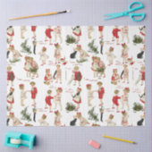 Festliche Vintage Kinder & Weihnachtsgrüße Seidenpapier (Basteln)