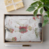 Festliche Vintage Kinder & Weihnachtsgrüße Seidenpapier (Geschenk)