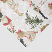 Festliche Vintage Kinder & Weihnachtsgrüße Seidenpapier (Ausschnitt)