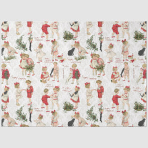 Festliche Vintage Kinder & Weihnachtsgrüße Seidenpapier