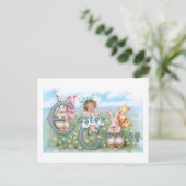 Festliche Vintage Osterbünen, Kinder & Gruß Postkarte (Stehend Vorderseite)