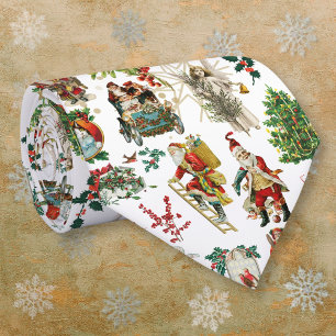 Festliche Vintage Retro Weihnachtsfreude Krawatte