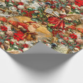 Festliche Vintage Viktorianische Weihnachten Geschenkpapier (Ecke)