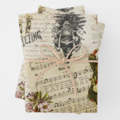 Festliche Vintage Viktorianische Weihnachten Geschenkpapier Set (Beispiel)