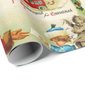 Festliche Vintage Viktorianische Weihnachtsfeier Geschenkpapier (Rolleneckpunkt)