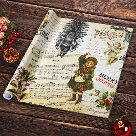 Festliche Vintage Viktorianische Weihnachtsfeier Geschenkpapier