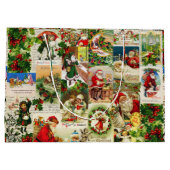 Festliche Vintage Viktorianische Weihnachtsfeier Große Geschenktüte (Rückseite)