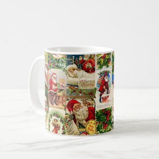 Festliche Vintage Viktorianische Weihnachtsfeier Kaffeetasse (Vorderseite Links)