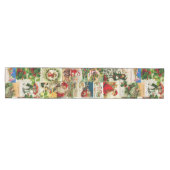 Festliche Vintage Viktorianische Weihnachtsfeier Mittelgroßer Tischläufer (Horizontal)