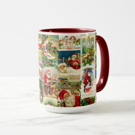 Festliche Vintage Viktorianische Weihnachtsfeier Tasse