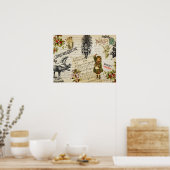 Festliche Vintage Viktorianische Weihnachtsmädchen Poster (Küche)