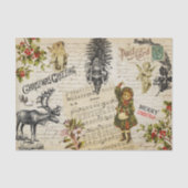 Festliche Vintage Viktorianische Weihnachtsmädchen Seidenpapier (Vorderseite)