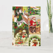 Festliche Vintage Viktorianische Weihnachtsspielze Karte (Rückseite)