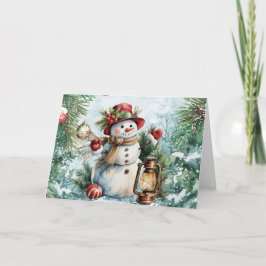 Festliche Vintage Wasserfarbe Weihnachten Snowman 