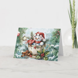 Festliche Vintage Wasserfarbe Weihnachten Snowman 