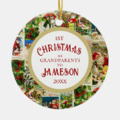 Festliche Vintage Weihnachten als Großeltern Keramik Ornament (Vorne)