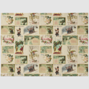 Festliche Vintage Weihnachten Ephemera Collage Seidenpapier