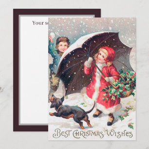 festliche vintage Weihnachten Kinder fügen Gefühl Mitteilungskarte
