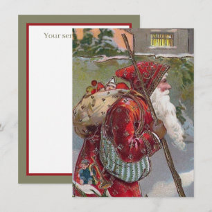 festliche vintage Weihnachten Santa fügen Gefühl h Mitteilungskarte