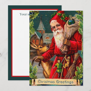 festliche vintage Weihnachten Santa fügen Gefühl h Mitteilungskarte