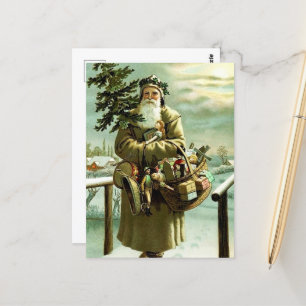 festliche vintage Weihnachten Santa Urlaub Postkar Postkarte