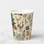 Festliche Vintage Weihnachtsfeiertage Pappbecher (Rechts)
