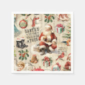 Festliche Vintage Weihnachtsfeiertage Serviette (Vorderseite)