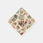 Festliche Vintage Weihnachtsfeiertage Serviette (Ecke)