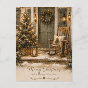 Festliche Vintage-Weihnachtsgrußkarte Postkarte