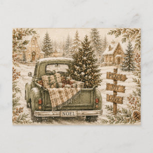 Festliche Vintage-Weihnachtsgrußkarte Postkarte