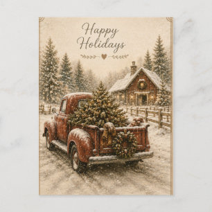Festliche Vintage-Weihnachtsgrußkarte Postkarte