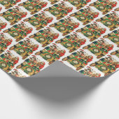 festliche vintage Weihnachtshunde gekachelt Geschenkpapier (Ecke)