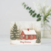 Festliche Vintage Weihnachtslandschaft Postkarte (Stehend Vorderseite)