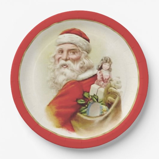 Festliche Vintage Weihnachtszeitschriften Teller (Vorderseite)