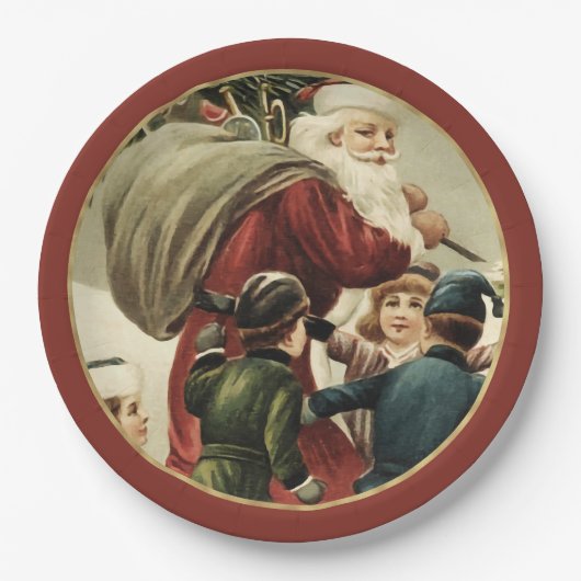 Festliche Vintage Weihnachtszeitschriften Teller (Vorderseite)