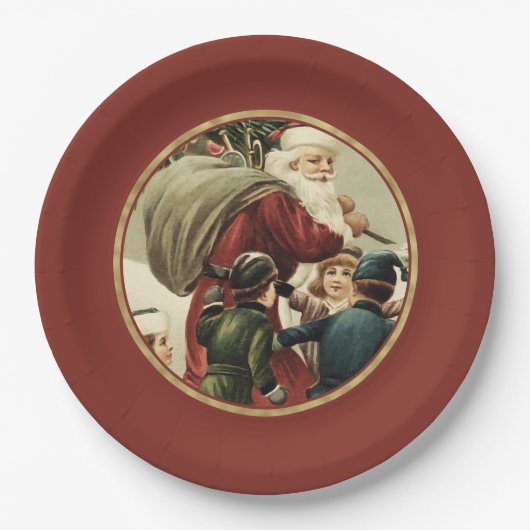 Festliche Vintage Weihnachtszeitschriften Teller (Vorderseite)