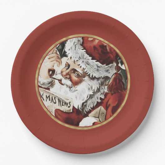 Festliche Vintage Weihnachtszeitschriften Teller (Vorderseite)