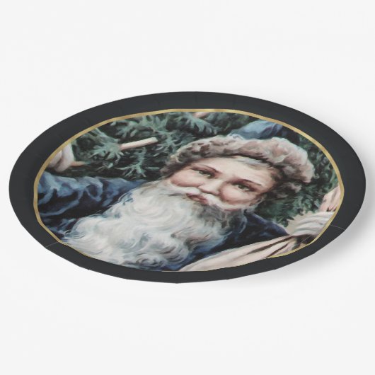 Festliche Vintage Weihnachtszeitschriften Teller (Schrägansicht)