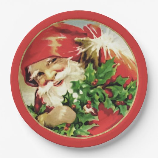 Festliche Vintage Weihnachtszeitschriften Teller (Vorderseite)