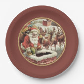 Festliche Vintage Weihnachtszeitschriften Teller (Vorderseite)